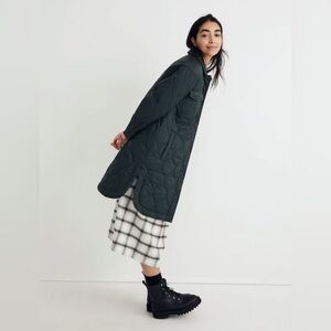 madewell dark palm airpuff long shirt jacket